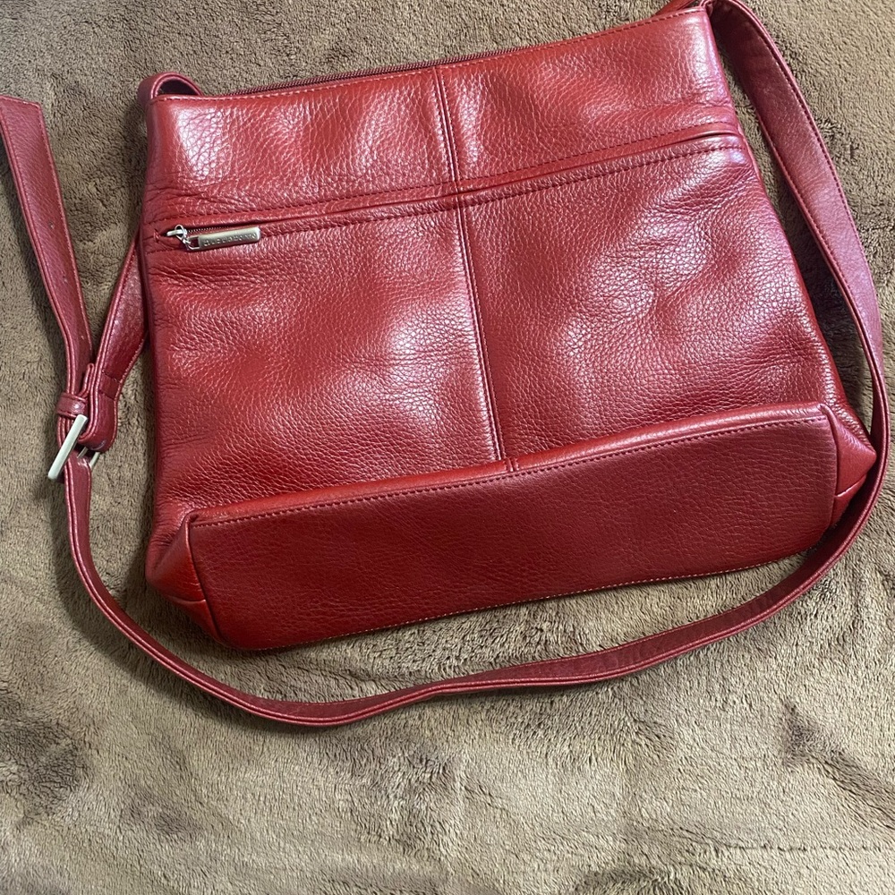 Liz Claiborne hobo Red Leather Shoulder Bag